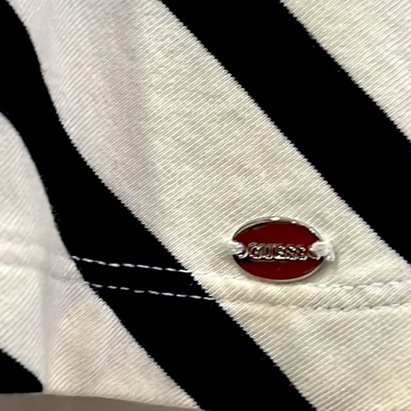 Guess black and white striped top- S - Picture 6 of 6